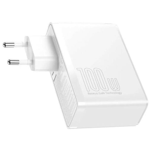 شارژر دیواری فست شارژ Baseus Gan2 Pro CCGAN2P-L0 4Port 5A QC3.0 PD 100W + کابل تبدیل تایپ سی
