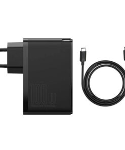 شارژر دیواری فست شارژ Baseus Gan2 Pro CCGAN2P-L0 4Port 5A QC3.0 PD 100W + کابل تبدیل تایپ سی