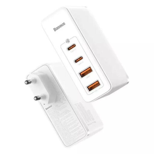 شارژر دیواری فست شارژ Baseus Gan2 Pro CCGAN2P-L0 4Port 5A QC3.0 PD 100W + کابل تبدیل تایپ سی