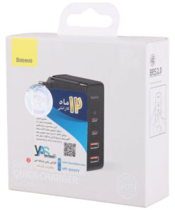 شارژر دیواری فست شارژ Baseus Gan2 Pro CCGAN2P-L0 4Port 5A QC3.0 PD 100W + کابل تبدیل تایپ سی