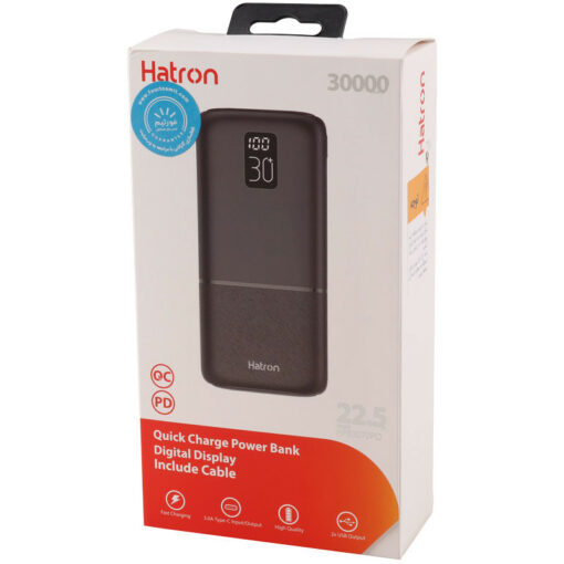 پاور بانک فست شارژ 30000 هترون Hatron HPB3070PQ QC3.0 PD 22.5W