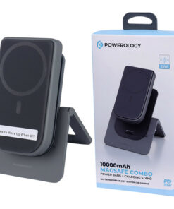 پاور بانک بی سیم فست شارژ 10000 پاورولوجی Powerology PPBCHA21GY PD 20W