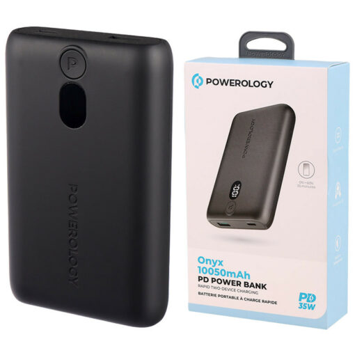 پاور بانک فست شارژ 10050 پاورولوجی Powerology Onyx PPBCHA18 QC3.0 PD 35W
