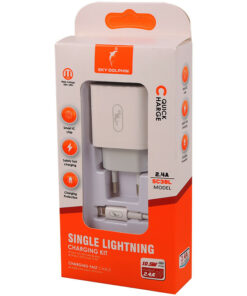 شارژر دیواری فست شارژ Sky Dolphin SC38L 2.4A 10.5W + کابل آیفونی