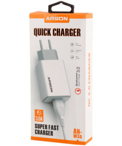 شارژر دیواری فست شارژ Arson AN-W3A QC3.0 3A 15W + کابل آیفونی