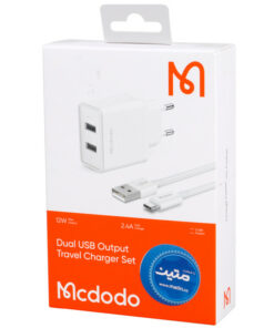 شارژر دیواری فست شارژ Mcdodo CH-3971 2Port 2.4A 12W + کابل میکرو یو اس بی
