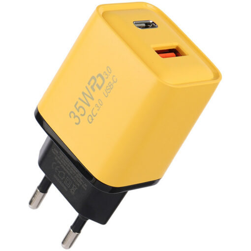 شارژر دیواری فست شارژ Genuine M-1 2Port QC3.0 PD3.0 3.4A 35W + کابل تایپ سی