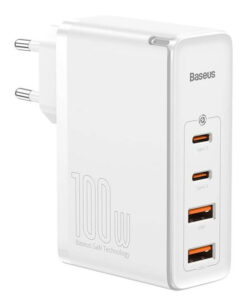 شارژر دیواری فست شارژ Baseus Gan2 Pro CCGAN2P-L0 4Port 5A QC3.0 PD 100W + کابل تبدیل تایپ سی