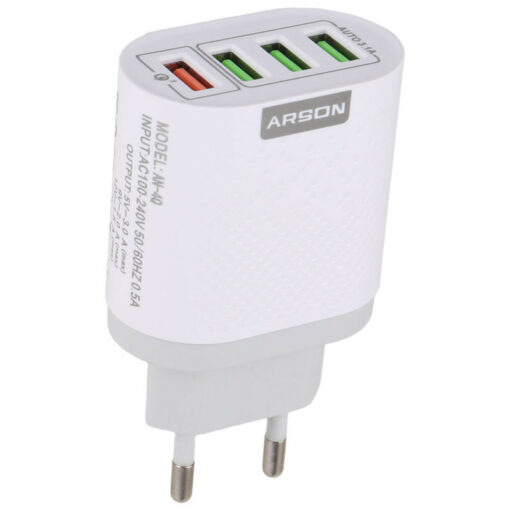 کلگی فست شارژ Arson AN-4Q 4Port QC3.0 PD 3A 18W