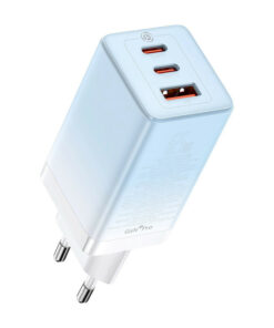 شارژر دیواری فست شارژ Baseus CCGP050101 3Port GaN3 Pro 3.25A 65W + کابل تبدیل تایپ سی
