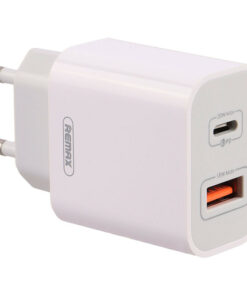 شارژر دیواری فست شارژ Remax RP-U68 2Port 3A PD3.0 QC3.0 20W + کابل آیفونی