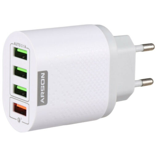 کلگی فست شارژ Arson AN-4Q 4Port QC3.0 PD 3A 18W