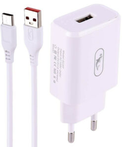 شارژر دیواری فست شارژ Sky Dolphin SC07T 2.4A 12W + کابل تایپ سی