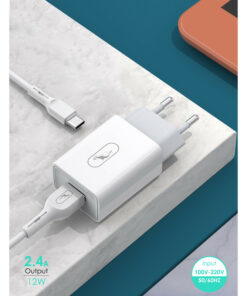 شارژر دیواری فست شارژ Sky Dolphin SC36T 2.4A 12W + کابل تایپ سی