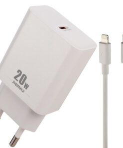 شارژر دیواری فست شارژ Remax RP-U5 3A PD 20W + کابل آیفونی