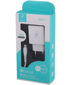 شارژر دیواری فست شارژ Sky Dolphin SC31T QC3.0 3.5A 18W + کابل تایپ سی
