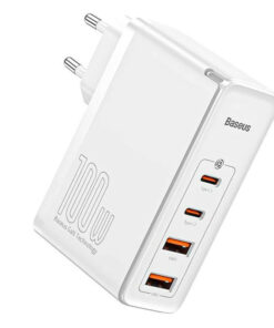 شارژر دیواری فست شارژ Baseus Gan2 Pro CCGAN2P-L0 4Port 5A QC3.0 PD 100W + کابل تبدیل تایپ سی