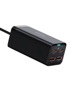 شارژر دیواری فست شارژ Baseus CCGP00010 4Port GaN3 Pro 5A 100W + کابل تبدیل تایپ سی