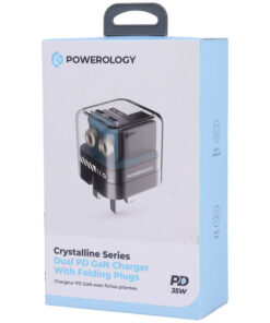 کلگی فست شارژ Powerology PWCUQC020 2Port 3A PD 35W Type-C