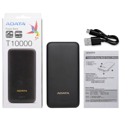 پاور بانک فست شارژ 10000 ای دیتا ADATA T10000 10W