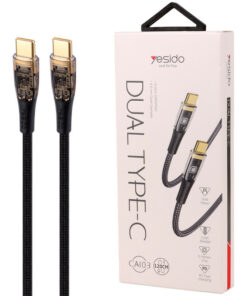 کابل تبدیل فست شارژ Yesido CA103 Type-C To Type-C 5A QC PD 100W 1.2m