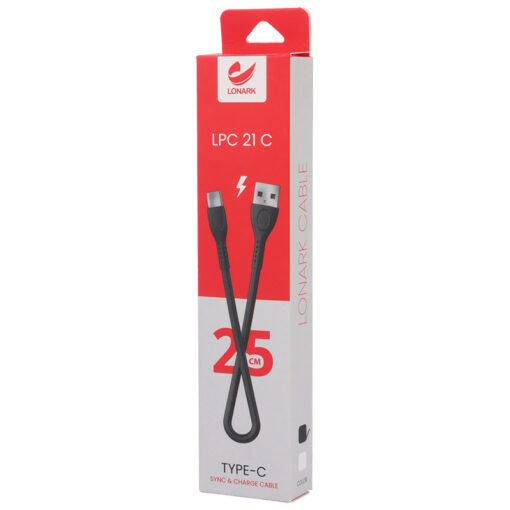 کابل کوتاه تایپ سی Lonark LPC21C 2.1A 25cm