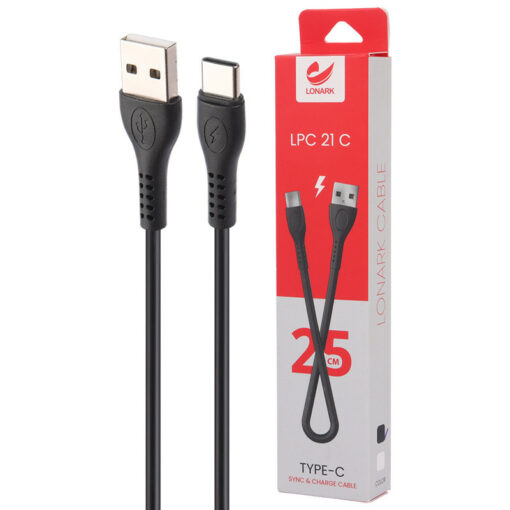 کابل کوتاه تایپ سی Lonark LPC21C 2.1A 25cm