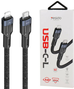 کابل تبدیل فست شارژ Yesido CA107 Type-C To Lightning PD 2.4A 1.2m
