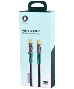کابل تبدیل فست شارژ Green Lion Transparent Type-C To Type-C 3A 60W 1m