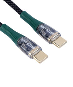 کابل تبدیل فست شارژ Green Lion Transparent Type-C To Type-C 3A 60W 1m