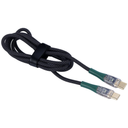 کابل تبدیل فست شارژ Green Lion Transparent Type-C To Type-C 3A 60W 1m