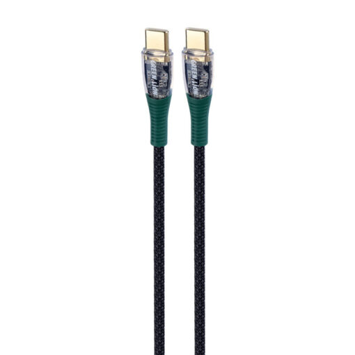 کابل تبدیل فست شارژ Green Lion Transparent Type-C To Type-C 3A 60W 1m