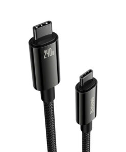 کابل تبدیل فست شارژ Baseus Tungsten Gold CAWJ04000 Type-C To Type-C PD3.1 240W 1m
