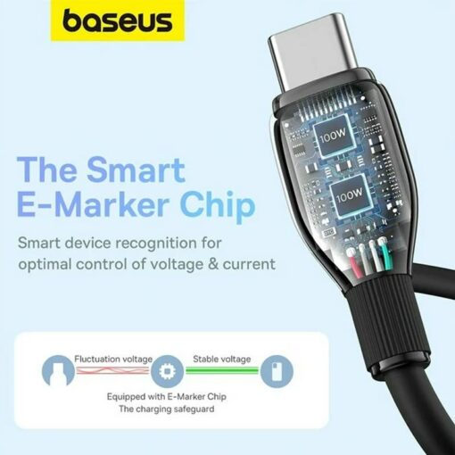 کابل تبدیل فست شارژ Baseus Pudding Series P10355702 Type-C To Type-C 5A PD 100W 1.2m