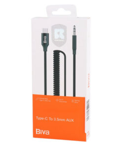 کابل تبدیل فنری Biva AUX-09T Type-C To AUX 1m