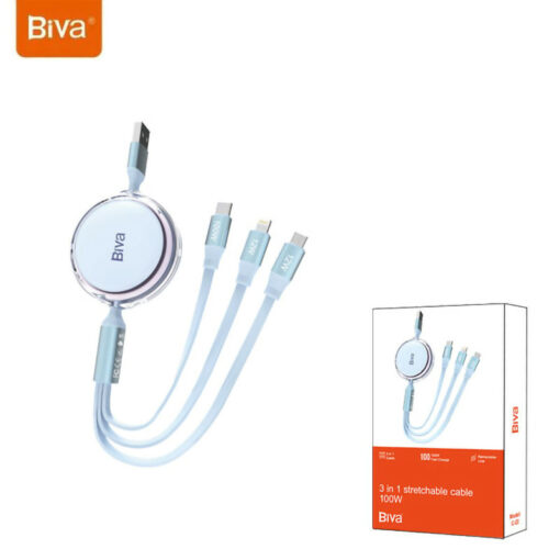 کابل 3 سر فست شارژ Biva C-22 5A 100W 1.1m