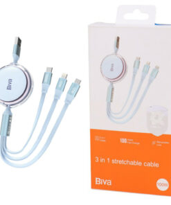 کابل 3 سر فست شارژ Biva C-22 5A 100W 1.1m