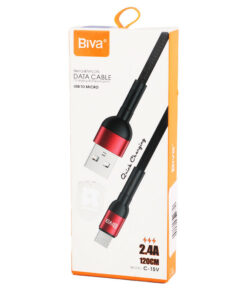 کابل میکرو یو اس بی فست شارژ Biva C-15V 2.4A 1.2m