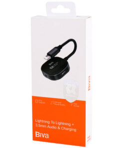 مبدل 1 به 2 لایتنینگ به لایتنینگ و جک 3.5 میلی متری صدا Biva JACK-02L