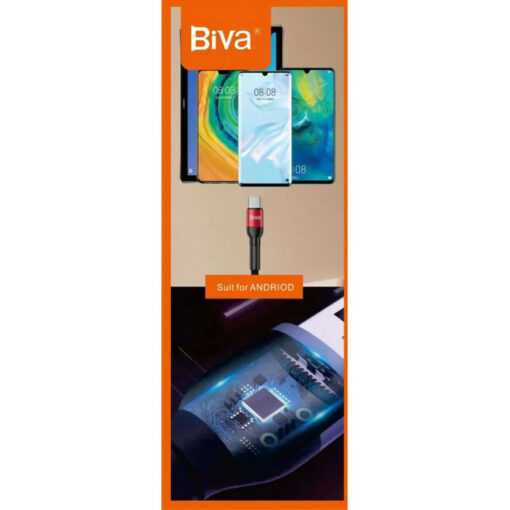 کابل تبدیل فست شارژ Biva C-15CC Type-C To Type-C 3A 60W 1.2m