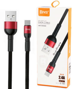 کابل میکرو یو اس بی فست شارژ Biva C-15V 2.4A 1.2m