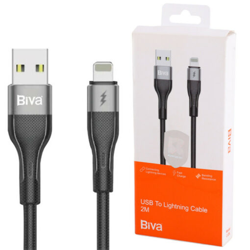 کابل آیفونی فست شارژ Biva C-20L 3A 2m