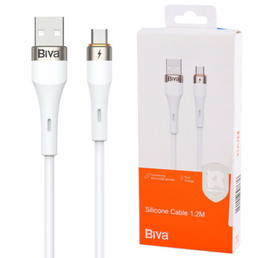 کابل میکرو یو اس بی فست شارژ Biva C-21V 3A 1.2m