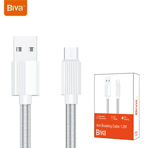 کابل میکرو یو اس بی فست شارژ Biva C-19V 3A 15W 1.2m