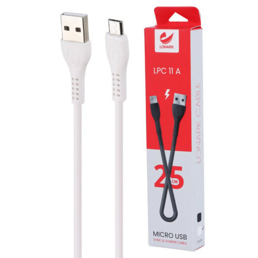 کابل کوتاه میکرو یو اس بی Lonark LPC11A 2.1A 25cm