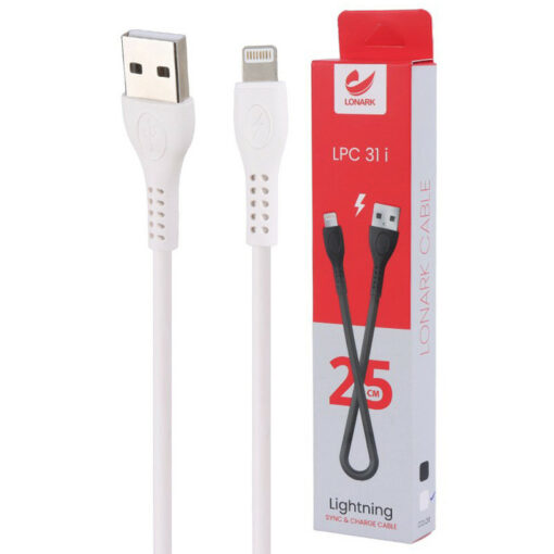 کابل کوتاه آیفونی Lonark LPC31i 2.1A 25cm
